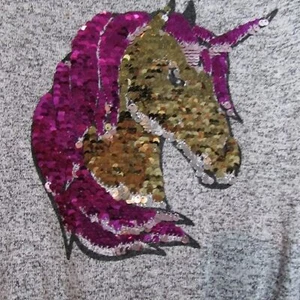 JUSTICE GIRL'S SIZE 16 JUMPSUIT GRAY SPARKLE UNICORN SHORT SLEEVE BACK TO SCHOOL - Picture 1 of 10