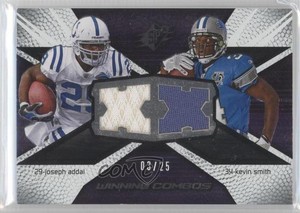 2008 SPx Winning Combos XX 25 /25 Joseph Addai Kevin Smith #WC49 Rookie RC