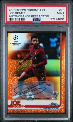 Joe Gomez 2018-19 Topps Chrome Auto Orange Refractor /25 PSA 9 Liverpool 76 - Image 1 of 2