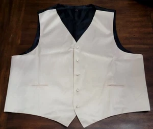 NEW Q Brand Made in Italy Men's 6XL Luxury Satin Pale Gold Tuxedo Vest - Picture 1 of 3