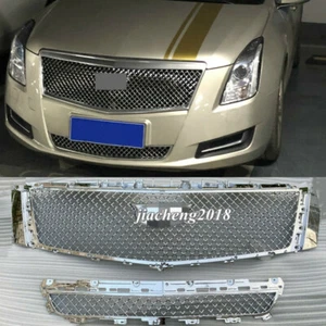 Parrillas de parachoques de malla delantera cromadas para Cadillac XTS 2013-2017 rejilla superior e inferior - Imagen 1 de 12