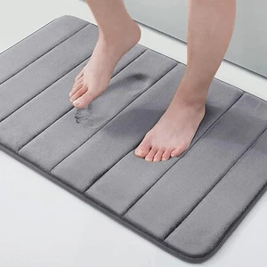 Silicone Bath Mat Non-Slip Shower Bathroom Rug Memory Foam Carpet Foot Mat Floor - Picture 1 of 7