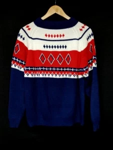 National Shirt Shops Large Unisex Vintage Nordic Preppy Sweater - Picture 1 of 6