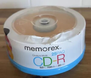 Memorex CD-R 52x 700MO 80 Min 25pk Blank CD'S New Sealed - Picture 1 of 4