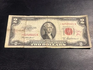 1953 1953A Two Dollar Star Bill • Red Seal $2 • Star Note *02725021A - Picture 1 of 2