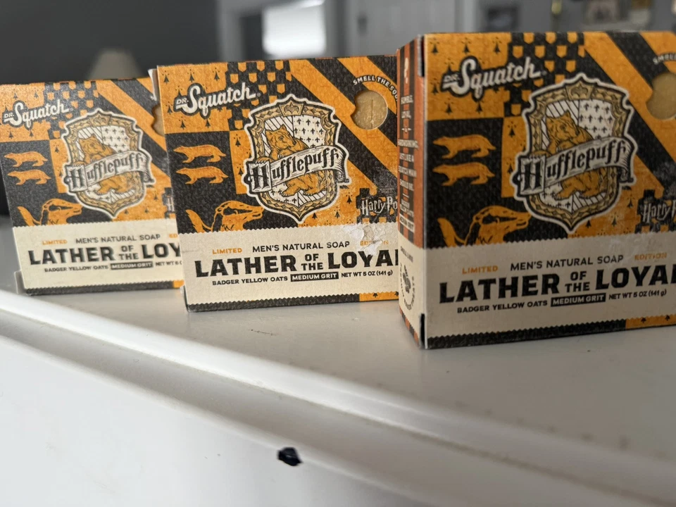 3-Pack Dr. Squatch Harry Potter Lather Of The Loyal Hufflepuff Natural Soap 5oz