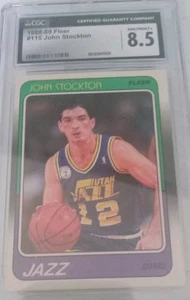 1988-89 Fleer #115 John Stockton RC CGC 8.5 Utah Jazz Basketball ๐ - Picture 1 of 2