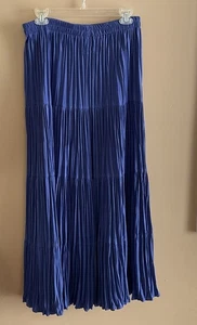 Scott Taylor Größe XL Plissee 37" Maxi Mikrofaser Rock mittelblau dehnbare Taille - Bild 1 von 5