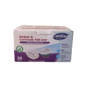 CareBag by Cleanis Bedpan & Commode Pail Liner w/Superabsorbent Pad 20 ct 03/27 - Picture 1 of 6