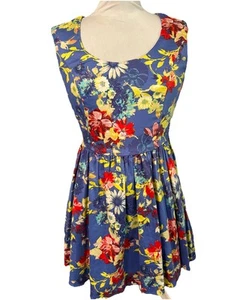 Ixia Womens Dress Floral Retro Pinup Novelty Print Stretch Size M Side Zip - Picture 1 of 6