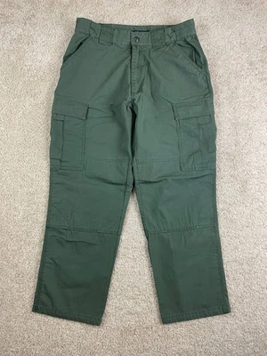 5.11 Tactical Series Cargo Pants Mens Large Rip Stop Snap Button Pocket Green - Imagem 1 de 4