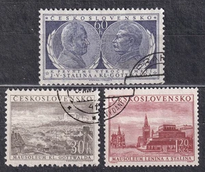 CZECHOSLOVAKIA 1954 SC#639/41 USED set, An. of deaths of Stalin and Gottwald. - Imagen 1 de 1