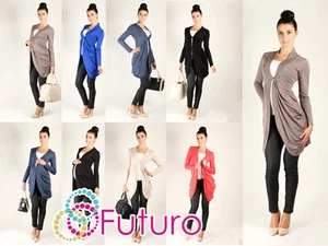 Damen Cardigan Langarm Poncho Mantel Pullover Achselzucken Jacke Größen 8 - 18 0521 - Bild 1 von 6