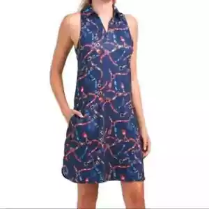 NWT $78 X by GOTTEX Women's Studio Technology Golf / Tennis Dress Belts NAVY - Picture 1 of 5