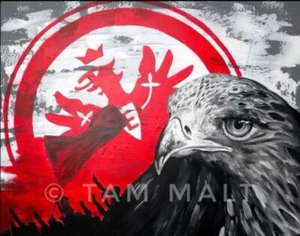Kunstdruck Poster Attila Eintracht Frankfurt 40x50 Bild Plakat Adler FFM Kunst - Bild 1 von 7