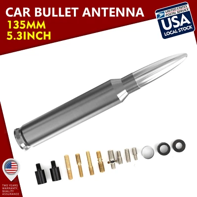 Mástil de antena de coche corto bala plateado de 5,3" para Chevrolet Silverado 2500/1500 2000 Foto 1 de 4