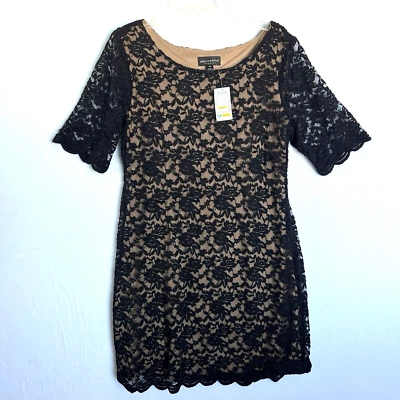 Connected Apparel Dress Womens 12P Black Lace Gothic y2k Witchy New MSRP $49 - Image 1 of 4