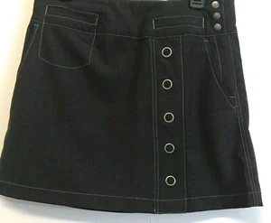 ATHLETA Mini Skirt Women's Size 4 Wool Blend Dark Gray Side Snap Buttons - Picture 1 of 8