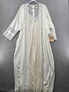 Vintage NOS Womens M/L Ivory Lace Bridal Set Nightgown Robe LLise Vanity Fair - Picture 1 of 9