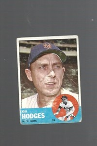 1963 TOPPS BASEBALL CARD-#245-GIL HODGES HOF-VG