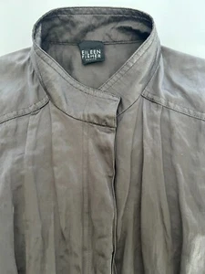 Jacke Windbreaker Eileen Fisher Gr. P "wrinkled" metallic, versteckter Knopfverschluss - Bild 1 von 12