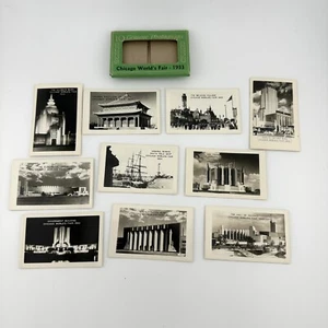 Vtg 1933 Chicago Worlds Fair Genuine Photographs Mini Photo Set of 10 w Sleeve - Picture 1 of 13