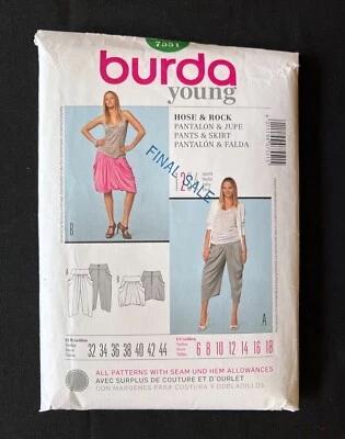 Burda 7551 Misses Pants & Skirt Easy To Sew 2010 Pattern size 6-18 Uncut - Image 1 of 2
