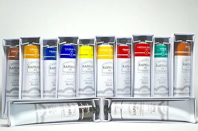 RAPHAEL OIL COLORS "Raphael" Professional Oil Colors Set - Palette of 12 tubes of 200 ml