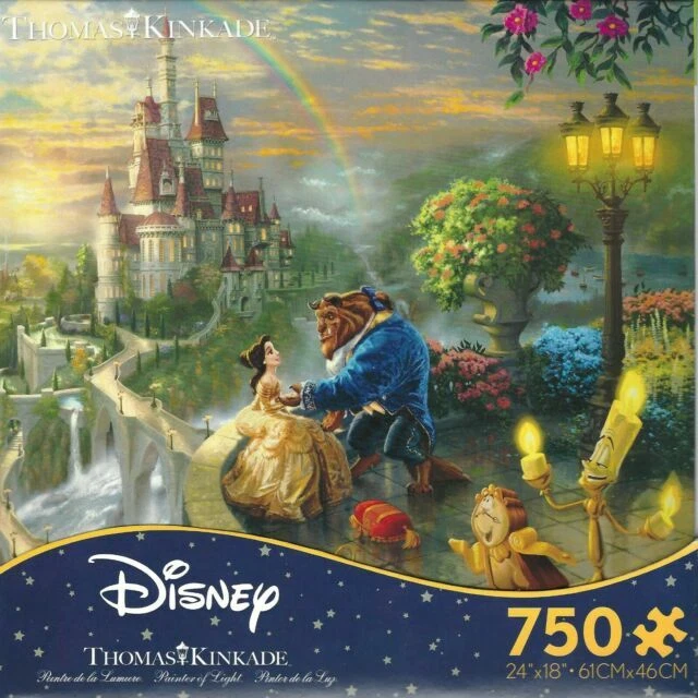 Ceaco 2903-3 Disney Thomas Kinkade Beauty and The Beast Castle - 750 Pieces Puzzle