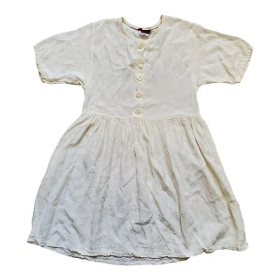 Flapdoodles 女孩 12 码刺绣花卉短袖 Cottagecore 波西米亚 — 第 1/4 张图片