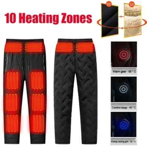 Men Heating Pants Elastic Waist Heated Sports Trousers Skiing Fishing Motorcycle - Picture 1 of 13