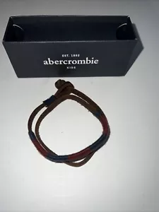 Abercrombie & Fitch Kinderarmband Lederband Doppel Kinder blau rot SELTEN Neu mit Etikett - Bild 1 von 4