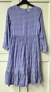 John Lewis Girls Pink Blue Purple Lilac Patterned Summer Tiered Dress Age 10-12 - Picture 1 of 7