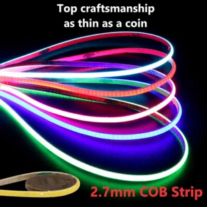 COB LED Strip Light Super Thin 2.7mm Width 480LEDs/m White Warm White 12V Ra90 - Picture 1 of 17