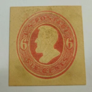 US Cut Square Sc U183a, 6c vermilion on cream, Mint CV$46.00 (504C89) - Picture 1 of 1