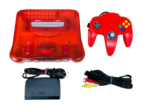 Juego Consola Nintendo 64 Sandía Roja Transparente con Mando y Cables Japón - Imagen 1 de 9