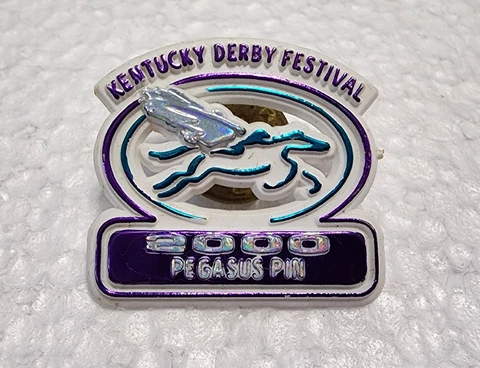 Vintage Kentucky Derby Festival 2000 Pegasus Lapel Pin Jacket Pinback Purple Cover