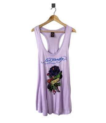 ED HARDY by Christian Audigier Tank Top Tunic Purple Size M - Image 1 of 4