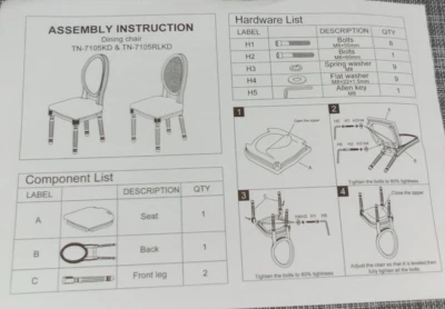 Farmhouse Dining Chairs Set of2, French Dining Room Chairs with Distressed Wood - Image 1 of 4