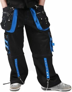 Men Black Blue Trousers Dead Threads Gothic Cotton Studs Metal Punk Emo Trousers - Picture 1 of 5