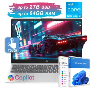 2025 HP Laptop Computer 15.6" Touch 6-Core Intel i3 Upto 64GB RAM 2TB SSD WinPro - Picture 1 of 10