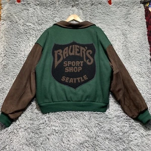CHAQUETA DE COLECCIÓN EDDIE BAUER SPORT SHOP Lana Letterman’s para hombre talla l Escudo Logo RARA - Imagen 1 de 11