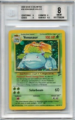 Venasaur  Holo Rare - 2000 POKÉMON BASE SET II 18/130  BGS 8+ (with subs) NM-MT - Image 1 of 2