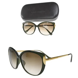 LOUIS VUITTON SunGlasses Eye Wear Metal Plastic Glitter Gold GN Z0753E 39RL445 - Picture 1 of 12