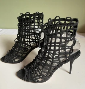 Sophia Webster Womens Leather Caged Slingbacks Sandal Heels Size 38 US 7/7.5 - Picture 1 of 16