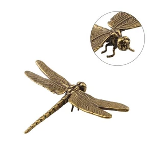 Decorative Dragonfly Sculpture Delicate Brass Animal Figurine for Desk Display - Picture 1 of 21