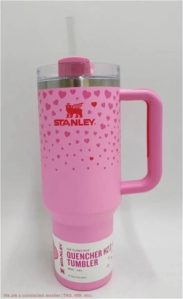 Stanley 40 oz H2.0 Flowstate Quencher Tumbler - Valentines Day Pink Sweet Hearts - Image 1 of 1