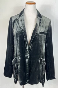 Anthropologie Alessia: Velvet Moss Emerald Gray Green Blazer Witch Vampire S - Bild 1 von 9