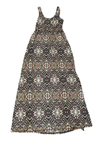 Maxi Vestido MUDD Caleidoscopio Sin Mangas Geométrico Tribal Azteca Occidental Y2K XS - Imagen 1 de 9