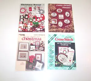 Lot of 4 Cross Stitch Pattern Leaflets Christmas Leisure Arts, Plaid #1 - Picture 1 of 2